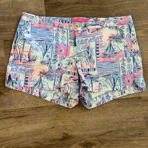 Lilly Pulitzer Adie Ruffle Pocket Stretch Shorts